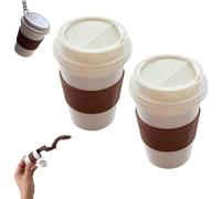 3D Printed Coffee Spill Fidget,Funny Pouring Coffee Spiral Fidget Toy,Twisty Pint Charm Bag Keychain,Expanding Pouring Coffee Spiral Handheld Sensory Toy,for Office Home Decrease Anxiety