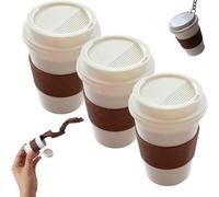 3D Printed Coffee Spill Fidget,Funny Pouring Coffee Spiral Fidget Toy,Twisty Pint Charm Bag Keychain,Expanding Pouring Coffee Spiral Handheld Sensory Toy,for Office Home Decrease Anxiety