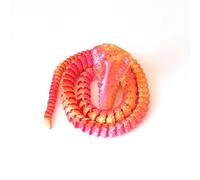3D Printed Crystal Dragon Snake Fidget Toy Articulated Flexible Joint Sensory Stress Relief Desk Decor Office Gift(Laser red,7 3/8)
