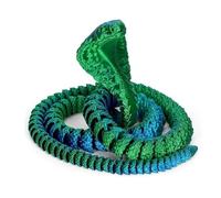 3D Printed Crystal Dragon Snake Fidget Toy Articulated Flexible Joint Sensory Stress Relief Desk Decor Office Gift(Laser green,One Size)