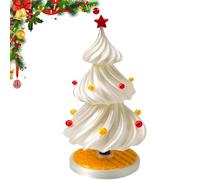 3D Printed Dancing Christmas Tree Ornament, Tabletop Spinner Swinging Christmass Trees Figurine, Dancing Christmas Tree Alert, for Home, Office, Holiday Party Decoration (White,7in)