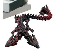 3D Printed Dragon - 10.63x2.36 Inches Double Head Crystal Draggon 3D Printed Fidget Toys | Flexible Articulated Dragon, Movable Joints, Executive Desk Toys For Home Office