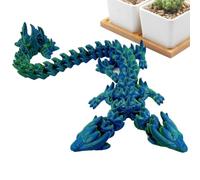 3D Printed Dragon | Double Head Crystal Dragon 3D Printed Fidget Toys | Executive Desk Toys, Movable Joints Sensory Toys, Home Office Decor for Desk Bookshelf Table Fish Tank