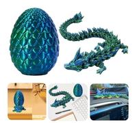 3D Printed Dragon Egg,15in Crystal Dragon,Articulated Dragon,Adults Fidget Toys for Autism/ADHD (Color : Laser Green)