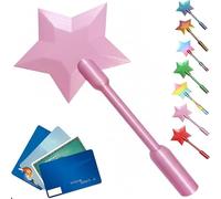 3D Printed Fairy Wand Card Holder,3D Printed Wand Taps To Pay,Magic Contactless Payment Holder Taps, Contactless Payment Cards Holder for Teens Adults Cosplay Magicians Performers (Pink)