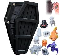 3D Printed Halloween Mystery Coffin Countdown, Halloween Mystery Coffin Countdown Gift Box, Contents Small Cute Various Spooky Accessories 13 Days of Spooky Minis Advent Calendar(Nero)