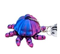 3D Printed Jellyfish Keychain, Flexible Joint Oceans Charm, Portable Backpack Pendant, Cute Wallet Ornament Accessory, Lightweight Sea Animal Key Ring for Students Kids Teens Travelers Collectors