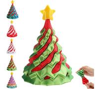 3D Printed Multicolor Christmas Tree Spiral Stacking Toy, 2026 New Christmas Tree Impossible Cone Sculpture Helix Nut Spiral Cone Fiddle Fidget Toy, Mini Vortex Thread Illusion Stress Anxiety Relief