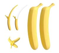 3D Printed Plastic Banana Wand,Extendable Banana Sword,Retractable Bananas Shaped Stretchable Toy,Funny Prop Sword Toys for Stress Relief Holiday Role-Playing Prop for Man Women (White and Yellow)