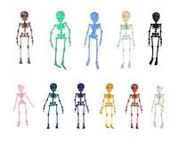3D Printed Poseable Skeleton Fridge Magne, Poseable Skeleton Fridge Magnet, Fridges Skeletons Magnets with Movable Joints, Mini Skull Fridges Magnets, for Refrigerator, Locker (MIX 11PCS)