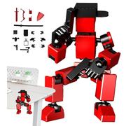 3D Printed Robot Figure - Versatile Unique Movable Action Figure, Changeable Flexible 3D Printed Set for Painting, Articulated Joints, DIY Assembly for Friends Photography Props Desktop Decoration