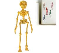 3D Printed Skeleton Fridge Magnet, Mini Skull Fridge Magnets with Movable Joints, Interesting Multi-Color Human Skull Magnetic Decorations, for Halloween Refrigerator (Yellow)