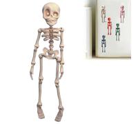 3D Printed Skeleton Fridge Magnet, Mini Skull Fridge Magnets with Movable Joints, Interesting Multi-Color Human Skull Magnetic Decorations, for Halloween Refrigerator (White)