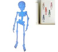3D Printed Skeleton Fridge Magnet, Mini Skull Fridge Magnets with Movable Joints, Interesting Multi-Color Human Skull Magnetic Decorations, for Halloween Refrigerator (Glow-in-the-dark 2)