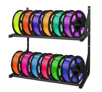 3D, Printer, Filament, Storage Rack, Double-Layer Organizer Shelf, Wall-Mounted Space-Saving Design, Heavy-Duty Display Holder, Workshop and Enterprise Use for Printing Material