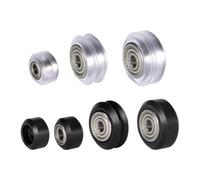 3d printer v-wheel, 12 PZ POM Puleggia V-slot Guida lineare Cuscinetto a sfere Parti della stampante 3D CNC Trasparente V Ruota in plastica(Black Big Model)