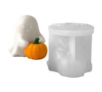 3D Pumpkin Silicone Mold, Halloween Ghost Holding Pumpkin Mold, Non-Stick Crafting Tool, Flexible Design for Resin, Chocolate, Muffins, Cement, Candles, Clay, Soap, Ideal for Holiday Projects