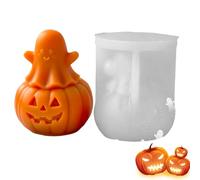 3D Pumpkin Silicone Mold, Halloween Ghost Holding Pumpkin Mold, Non-Stick Crafting Tool, Flexible Design for Resin, Chocolate, Muffins, Cement, Candles, Clay, Soap, Ideal for Holiday Projects