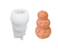 3D Pumpkin Silicone Mold Set - Halloween Candle Molds for DIY Scary Ghost, Wax, Aromatherapy Soap & Plaster Decor - Easy Release Craft Kit,2ps,THREE PUMPKINS