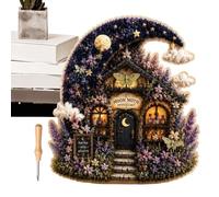 3D Punch Needle Set - Fabric Cottage DIY Embroidery Kit, Handmade Textile C