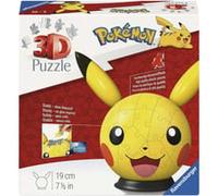 Ravensburger - Puzzleball 72 pezzi: Pokémon Pikachu con orecchie, Puzzle 3d Bambini A Partire Dagli 6 Anni, Modellismo Da Costruire Bambini Di 72 Pezzi, Regalo Bambino 6 Anni E Più