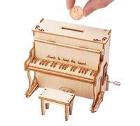 3D Puzzles for Adults, Wooden Piano Jigsaw Kit, 4.21x3.78x2.56 Inches Mechanical Music Box Model, Handmade Brain Teaser Set, for Men Women Boys Girls Children Teens Gift Building Craft Activity