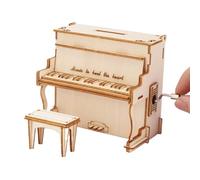 3D Puzzles For Adults - Wooden Piano Music Box Jigsaw Model Kit | DIY Handmade Brain Teaser Assembly Set Decorative Desktop Ornament Piggy Bank Gift For Men Women Girls Boys Children