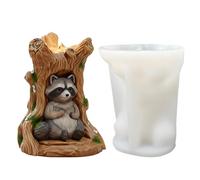 3D Raccoon Stump Silicone Mold - Silicone 7x9cm | 3D Stump-Shaped Śilicone Mold | Aromatherapy Mould For Dormitory Desktop Room School Offices Apartment Centerpiece Thanksgiving