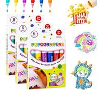 3D Relief Art Pen,3D Magic Puffy Markers,DIY Bubble Popcorn Drawing Pens