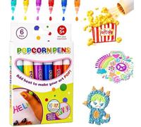 3D Relief Art Pen,3D Magic Puffy Markers,DIY Bubble Popcorn Drawing Pens