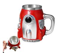 3D Rocket Coffee Mug And Creative Spaceship Water Bottle, Double-Wall Stainless Steel Inner Liner For Insulation, Personalized Desktop Decoration For Home And Office