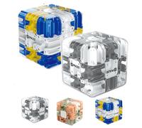 3D Rolling Ball Maze Cube, 2026 Upgraded Large Labyrinth 3D Marble Maze Cube, Education Sensory Toys Spatial Awareness Brain Training Toy, for Classroom Party Birthday School (Blue+ Gray)