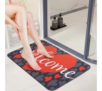 3D Romantic 'Welcome to Our Home' Heart Slip Floor Mat, Valentine's Day and Home Decor-60x90cm