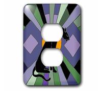 3D Rose Fun Artistic Cool Black Panther Cat Art Deco 2 Prese di Copertura, Nero