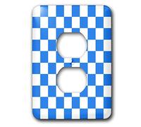 3D Rose lsp_20431_6 "blu e bianco scacchierato stampa" 2 tappo di copertura