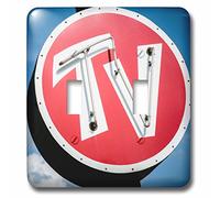 3D rose Lsp 230774 _ 2 Old TV Sign, Mitchell, Illinois, usa. Route 66, interruttore doppio, multicolore