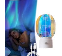 3D Rotating Aurora Night Light, Rechargeable Dimmable Romantic Starry Atmosphere Light, 360° Color Changing RGB Table Lamp for Bedroom, Home Decor