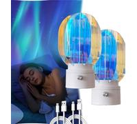 3D Rotating Aurora Night Light, Rechargeable Dimmable Romantic Starry Atmosphere Light, 360° Color Changing RGB Table Lamp for Bedroom, Home Decor