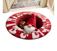 3D Rugs Optical Illusion - Non-Skid Indoor Christmas Mat, Round Gnome Area Rug | Stylish Holiday Floor Decoration, Soft Anti-Slip Carpet For Living Room Dining Room Office Bedroom