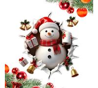 3D Santa Claus Broken Wall Cartoon Design Christmas Decals | Christmas Creative Santa Wall Sticker, Stickers Peel And Stick,Winter Claus Decals Decorations For Home