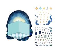 3D Scene Stickers, Handmade Craft Set, Themed Paper Designs, Peel and Stick Layers, Vibrant Textured Finish, Ideal for Scrapbooking Projects and Creative Journaling, 7,48 x 4,92 pollici