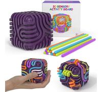 3D Sensorik Activity Cube, Giocattolo Sensoriale Fidget Toys Portatile in Silicone, 6-IN-1 Cube Sensoriale Montessori con 15 Corde, Giochi Sensoriali per Ansia, ADHD e Autismo (Viola)