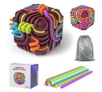 3D Sensorik Attività Sensoriale, Sensory Activity Board Silicone, Giocattolo in Silicone Bambini, Giochi da Viaggio Bambini 3 4 5 6 anni per ADHD Autismo con Borsa