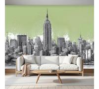 3D Seta Carta da Parati Panoramica Profilo Dello Skyline, 450 x 315cm Schizzo Della Città Murali Arazzo per Soggiorno, Camera De Letto, Ufficio, Studio Decorazione