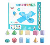 3d Shapes, Geometry Teaching Manipulatives, Math Learning Aids, 9.84x8.07x2.17 Inches Educational Tools for Children, Students, Boys, Girls, Ages 3 and Up, Classroom Math Helper Kit