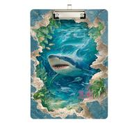 3D Shark Acqua Oceano mare Classroom Appunti Foro Standard per Insegnante Portfolio Appunti Dimensioni 9 x 12.5 Tabla para escribir con Clip