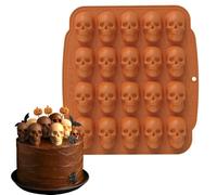 3D Skull Silicone Mold - Halloween Baking Mold | Nonstick Reusable Food-Grade Silicone Tray For Chocolate, Candy, Cake, Jelly & Ice Cubes, DIY Holiday Party Decoration