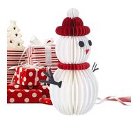 3D Snowman Table Centerpiece - 3D Paper Decor, Christmas Handmade Honeycomb Snowman Decoration, Vintage Winter Ornament for Holiday Party, Tovaglia, Desk, Shelf, Fireplace, Stocking Stuffer, Famiglie