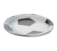 3D Soccer Black & White Paper Round Dessert Plates - 7"""" (8ct) - Perfe