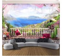 3D Soggiorno Murale Decorazione Domestica Boschi Cime Montuose Vista Mare Paesaggio Camera Da Letto Soggiorno Carta Da Parati Moderna-350cm×256cm